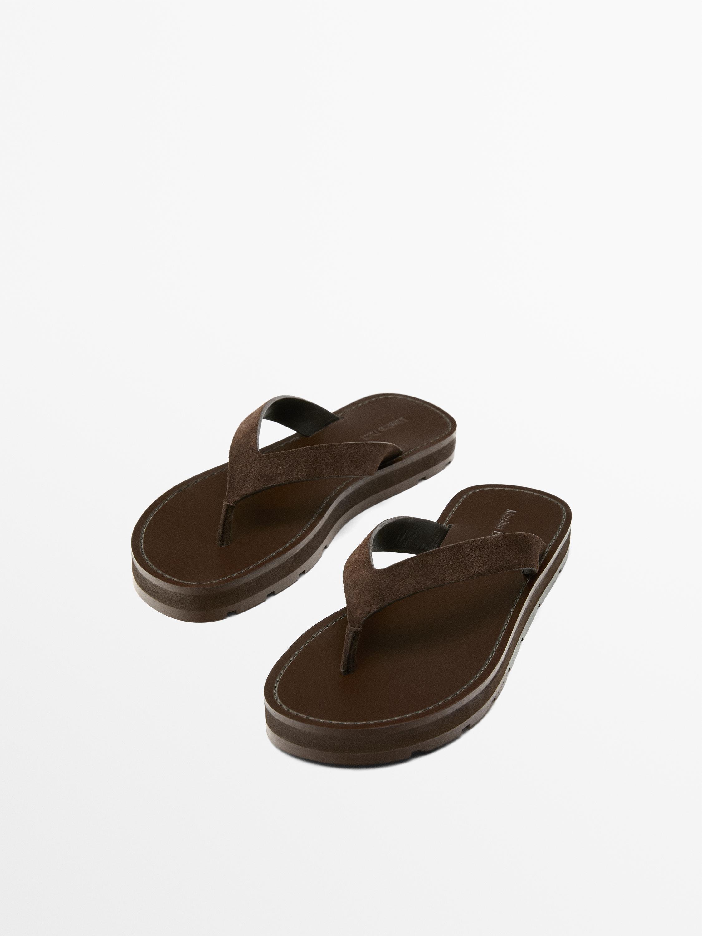 Leather toe divider sandals